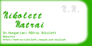 nikolett matrai business card