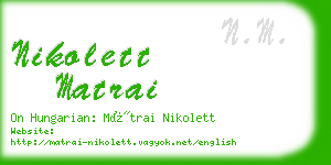 nikolett matrai business card